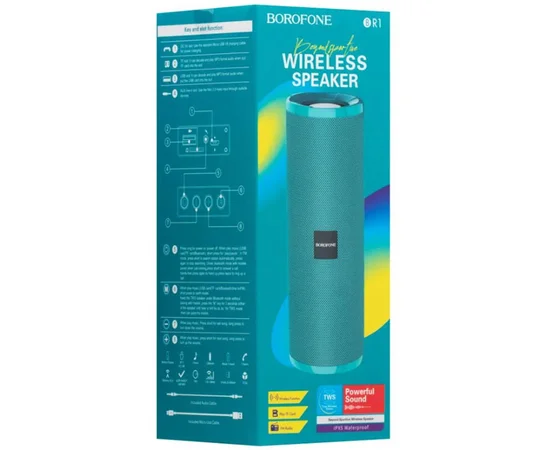 Bluetooth Колонка Borofone BR1 Бірюзовий