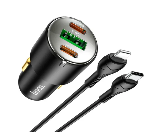 АЗУ Hoco NZ6 PD45W (2Type-C/1USB) + Type-C to Lightning Black