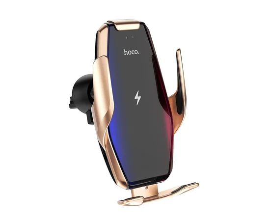 Автодержатель с БЗУ Hoco S14 Золотой
