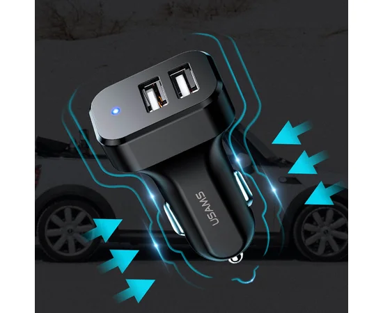 АЗУ Usams C13 2.1A Dual USB + U35 Micro USB cable (1m) Черный