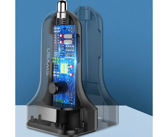 АЗУ Usams C13 2.1A Dual USB + U35 Lightning cable (1m) Черный