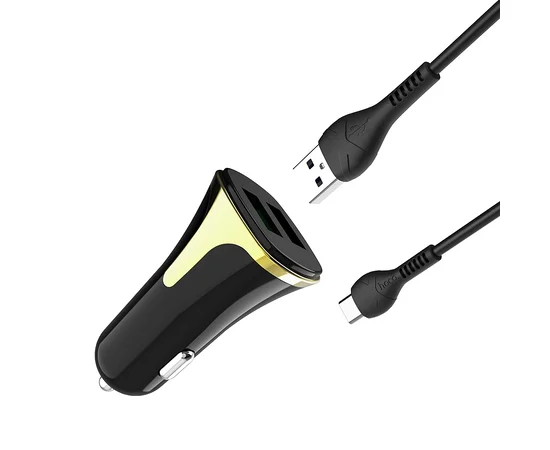 АЗУ Hoco Z31 QC3.0 (2USB/3.4A) + Type-C Черный