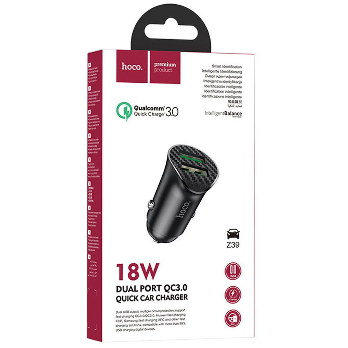 АЗУ Hoco Z39 QC3.0 (2USB) Черный