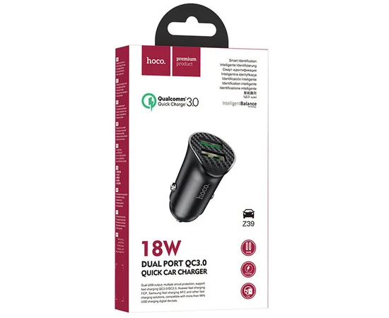 АЗУ Hoco Z39 QC3.0 (2USB) Черный