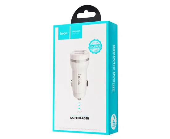 АЗУ Hoco Z27 Staunch 2.4A 2USB Белый