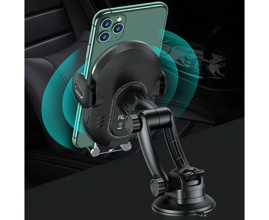 Автодержатель с БЗУ Usams US-CD131 Automatic Coil Induction 15W Черный