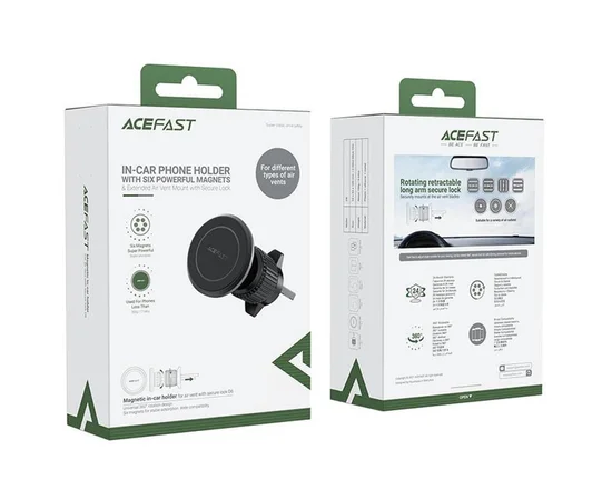 Автодержатель Acefast D6 air vent magnetic car holder Black