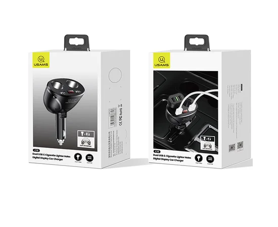 АЗУ Usams US-CC099 C16 96W Dual USB Digital Display Черный