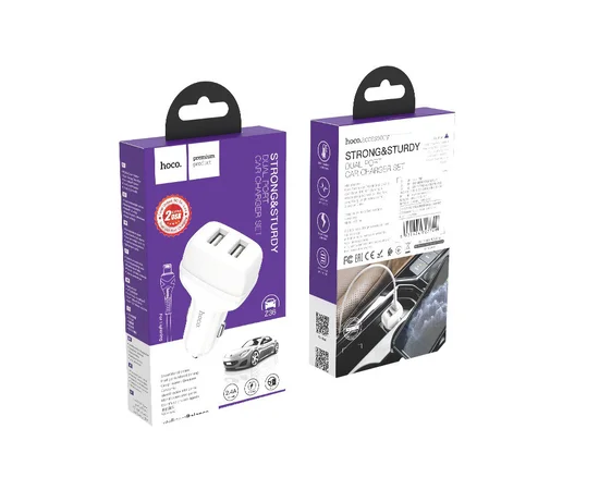 АЗУ Hoco Z36 (2USB/2.4A) + lightning Белый