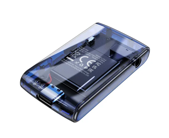 Bluetooth аудио ресивер Hoco E66 Transparent discovery edition Dark blue