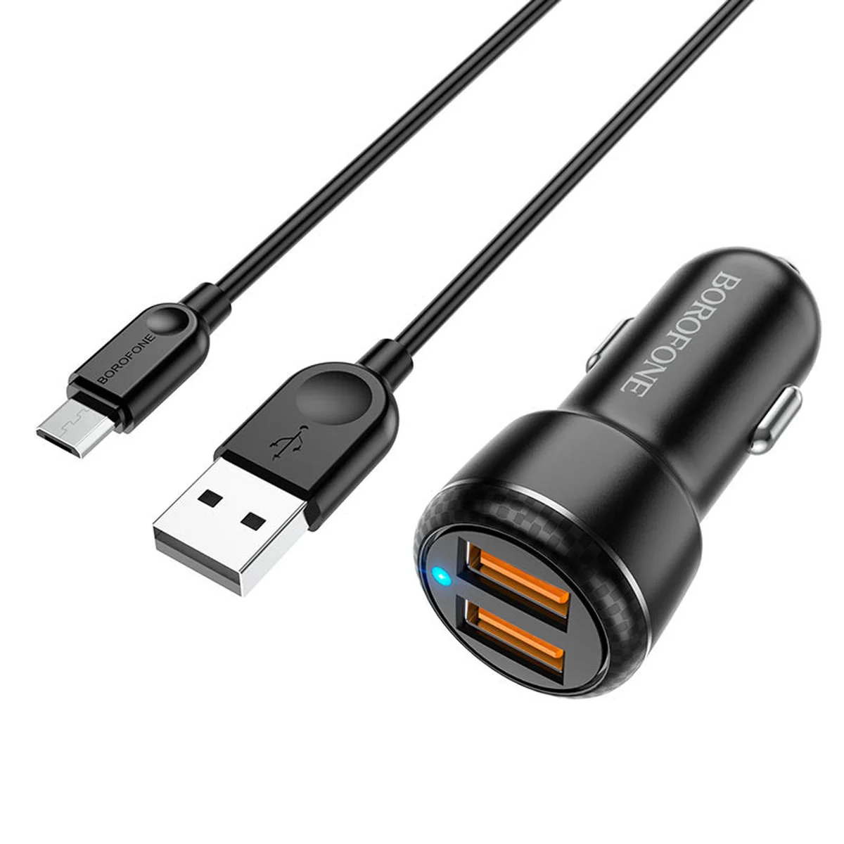 АЗУ Borofone BZ17 QC3.0 (2USB/3A) + MicroUSB Черный