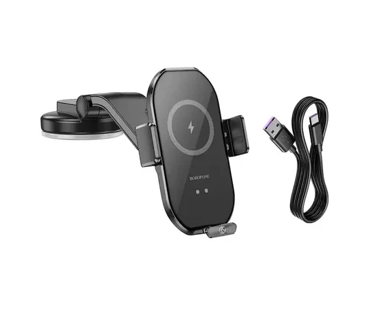 Автодержатель с БЗУ Borofone BH206 Wireless Charging Car Черный
