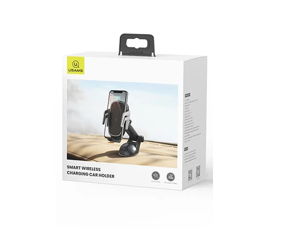 Автодержатель USAMS US-CD101 Automatic Touch Induction Wireless Charging Car Holder (Center Console) Черный