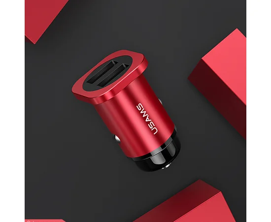 АЗУ USAMS US-CC054 C7 Metal с быстрой зарядкой (2USB 4.8A) Красный