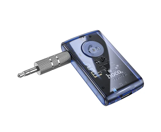 Bluetooth аудио ресивер Hoco E66 Transparent discovery edition Dark blue