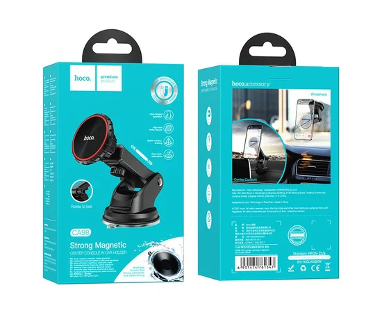 Автодержатель Hoco CA98 магнитный Черный