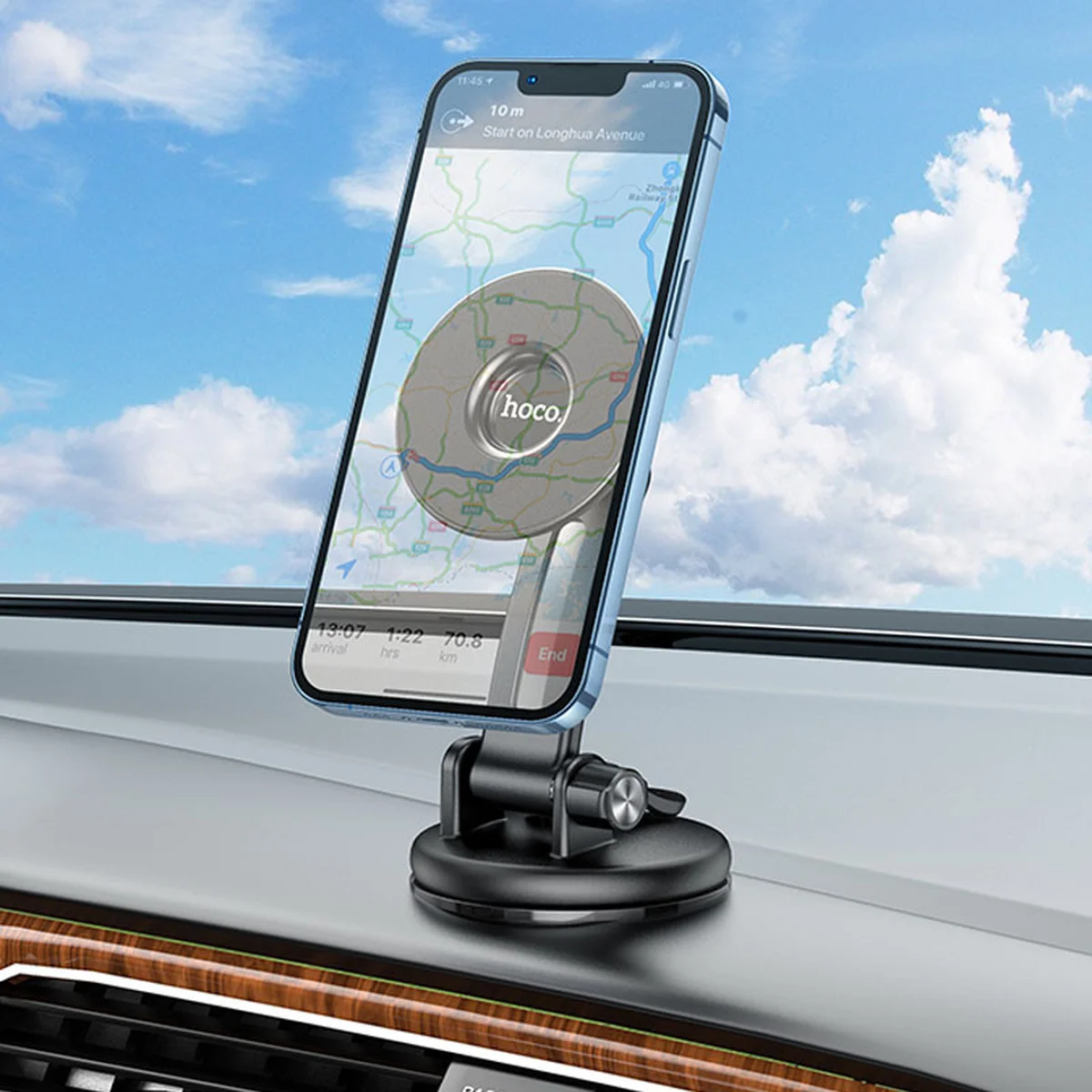 Автодержатель Hoco CA113 магнитный Black