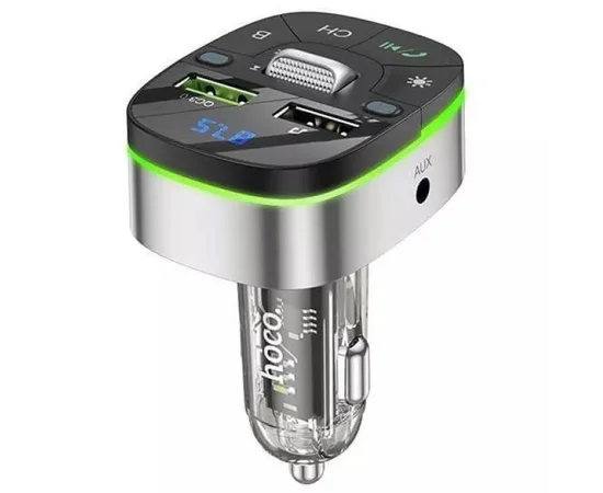 АЗУ FM модулятор Hoco E71 Crystal transparent QC3.0 Jazz black