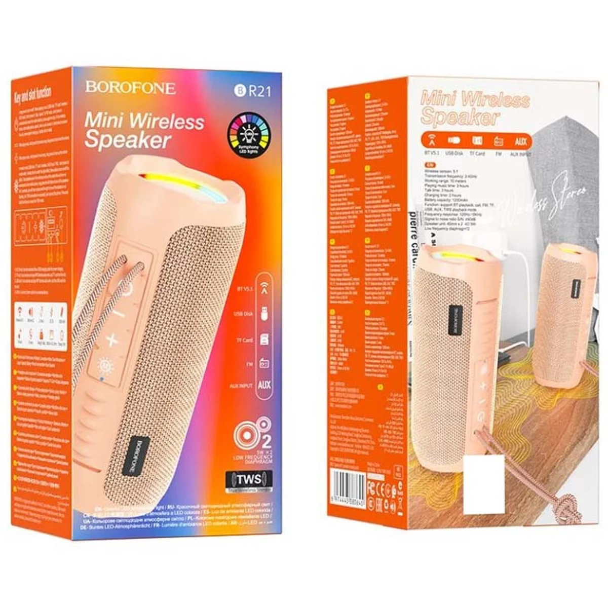 Bluetooth Колонка Borofone BR21 Candy Pink