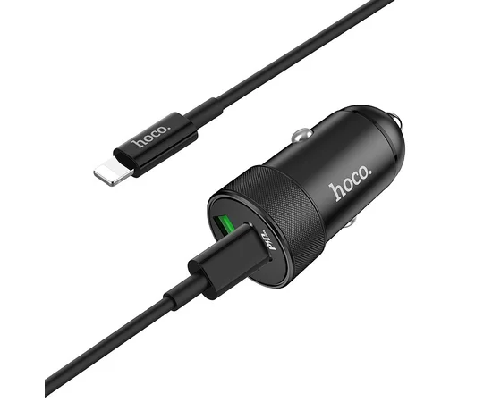 АЗУ Hoco Z32B PD+QC3.0 (1USB/18W/4.5A) + Type-C to lightning Черный