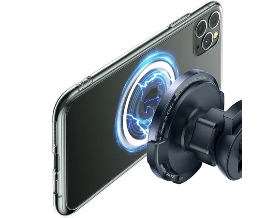 Автодержатель с БЗУ USAMS US-CD164 Ultra-Slim 15W Черный