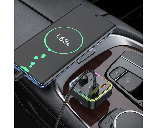 АЗУ FM модулятор Hoco E81 Fantasy PD30W+QC3.0 Black