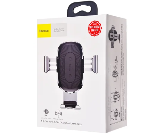 Автодержатель с БЗУ Baseus Wireless Charger Gravity Car Mount Air Outlet Version 1.67A 10W Серебряный