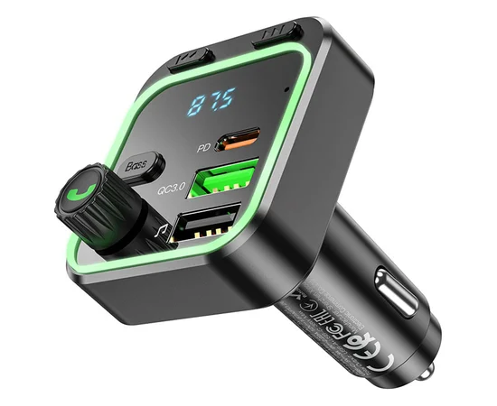 АЗУ FM модулятор Borofone BC53 Highway PD20W+QC3.0 Black