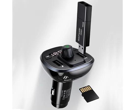 АЗУ USAMS US-CC115 C21 Bluetooth FM Tuner (2USB 3.4А) Черный