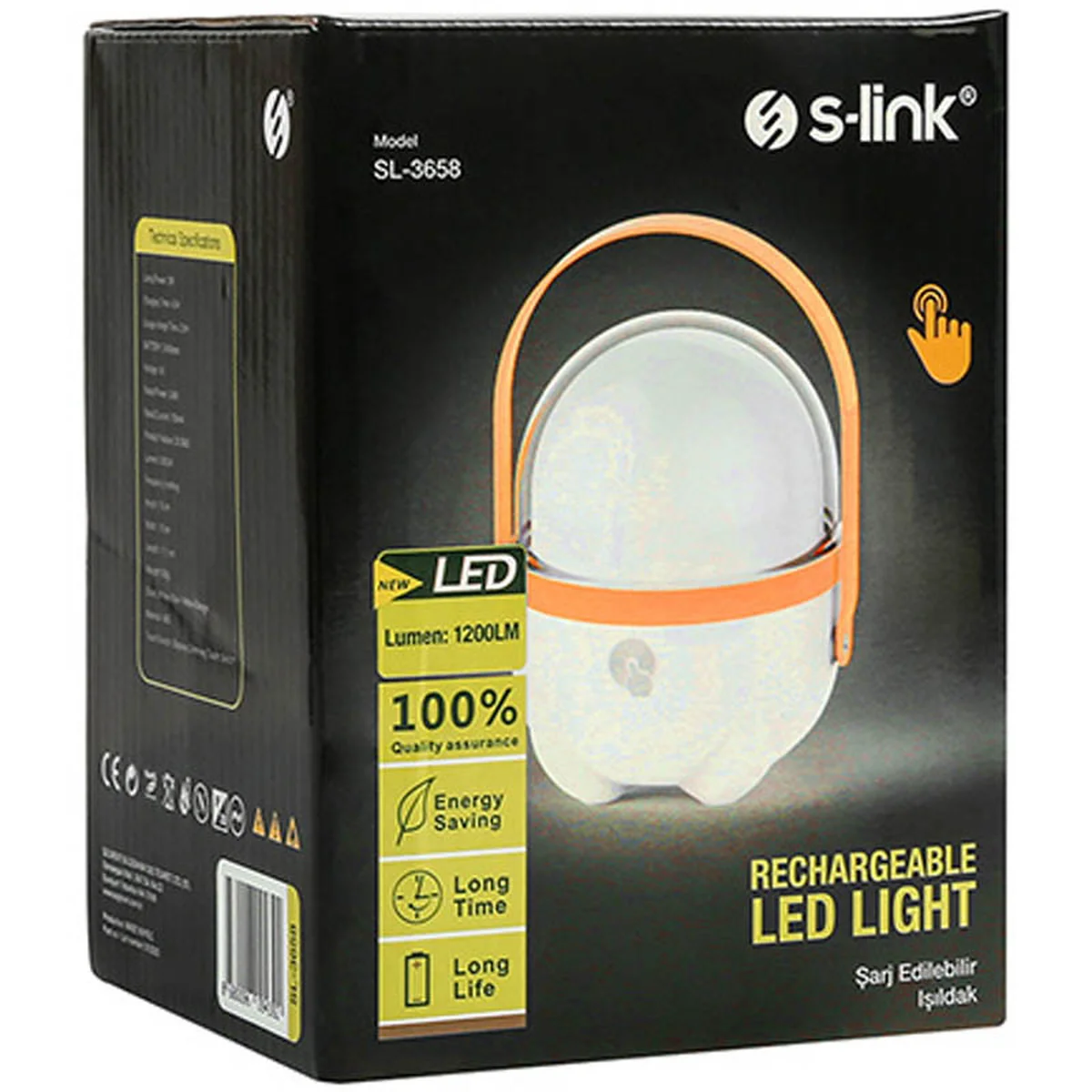 Ліхтар акумуляторний S-link SL-3658 Touch On Off Led 2400mAh Білий