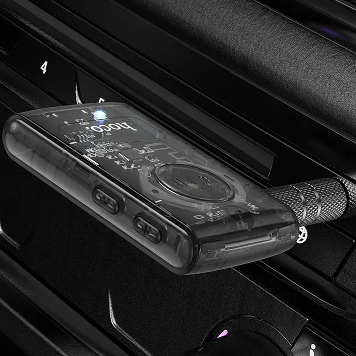 Bluetooth аудио ресивер Hoco E66 Transparent discovery edition Jazz black