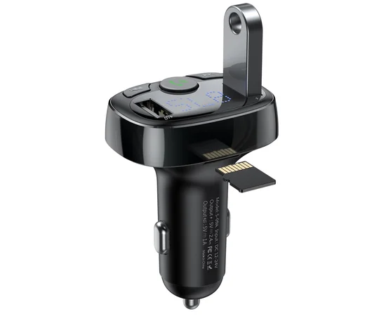 АЗП Baseus Bluetooth FM Launcher Standart Edition 2.4A 2USB Чорний