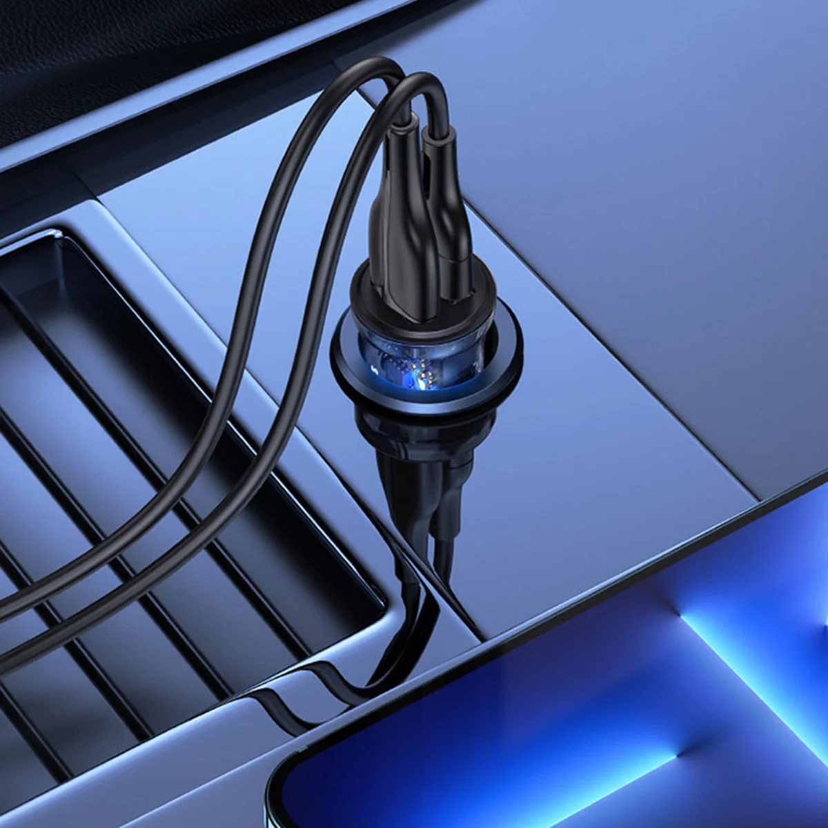 АЗУ Usams US-CC162 C31 2 Ports A+A Transparent black