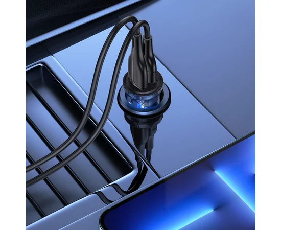 АЗУ Usams US-CC162 C31 2 Ports A+A Transparent black