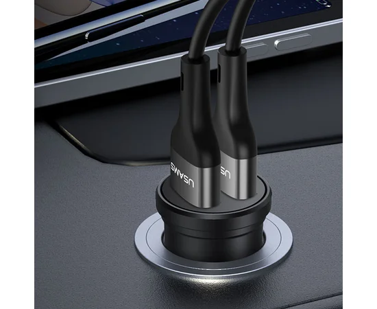 АЗУ USAMS US-CC114 C20  Dual USB Mini Черный