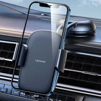 Автоутримувач Usams US-ZJ063 Car Center Console Retractable Phone Holder Чорний