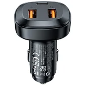 АЗУ Acefast B9 66W (2USB-A+USB-C) three port metal car charger Black