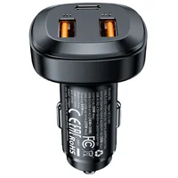 АЗУ Acefast B9 66W (2USB-A+USB-C) три port metal car charger Black