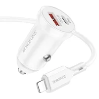 АЗУ Borofone BZ18A PD20W+QC3.0 + Type-C to Lightning Белый