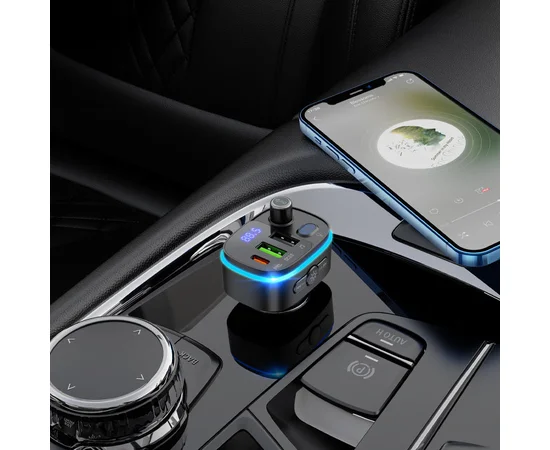 АЗУ FM модулятор HOCO E62 PD20W+QC3.0 Черный