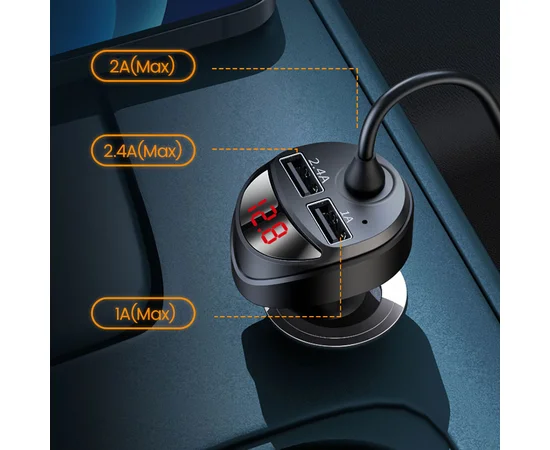 АЗУ Usams US-CC119 C22 (2USB/3.4A) + 3in1 combo кабель Черный