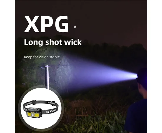 Налобный фонарь аккумулторный LED RGB 1806 Black