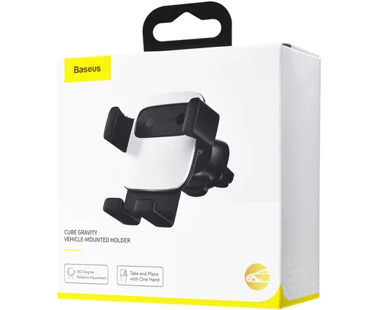 Автодержатель Baseus Cube Gravity Vehicle Mounted Серебряный