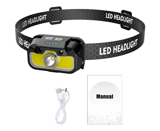 Налобный фонарь аккумулторный LED RGB 1806 Black