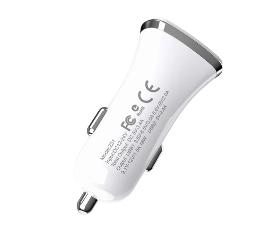 АЗУ Hoco Z31 QC3.0 (2USB/3.4A) + lightning Белый