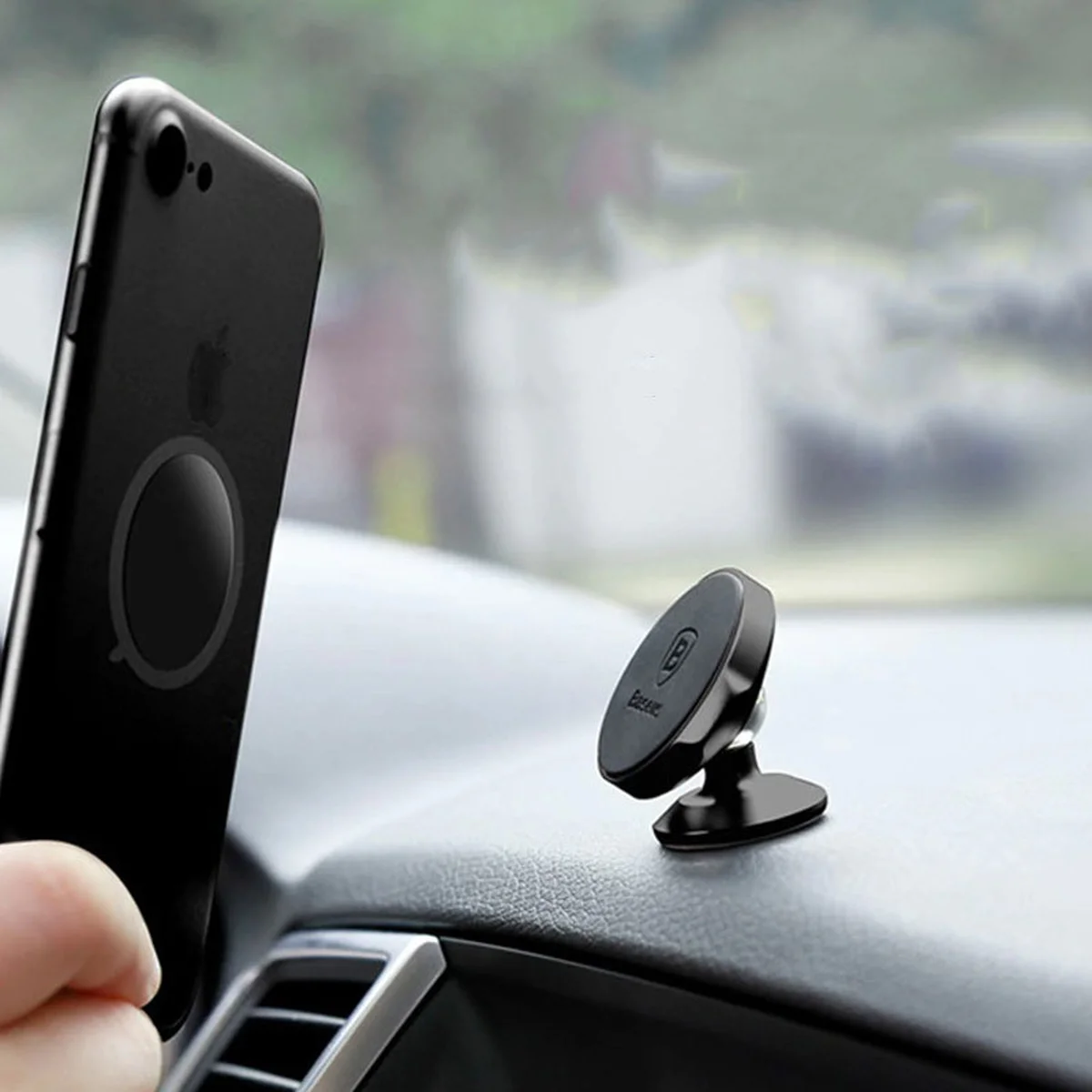 Автодержатель Baseus (SUER-B01) Small Ears Magnetic Suction Bracket Vertical Черный