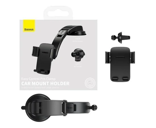 Автодержатель Baseus Easy Control Clamp Car Mount Holder (A Set) (SUYK000001) Black