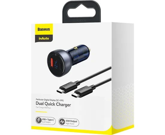 АЗУ Baseus Particular PPS 65W USB + Type-C (with Cable Type-C to Type-C 100W) (TZCCKX) Серый
