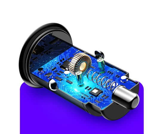 АЗУ USAMS US-CC097 C15 QC4.0+PD3.0 Fast Charging Car Charger Черный