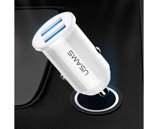 АЗУ Usams US-CC055 C8 3.1A Dual USB Белый